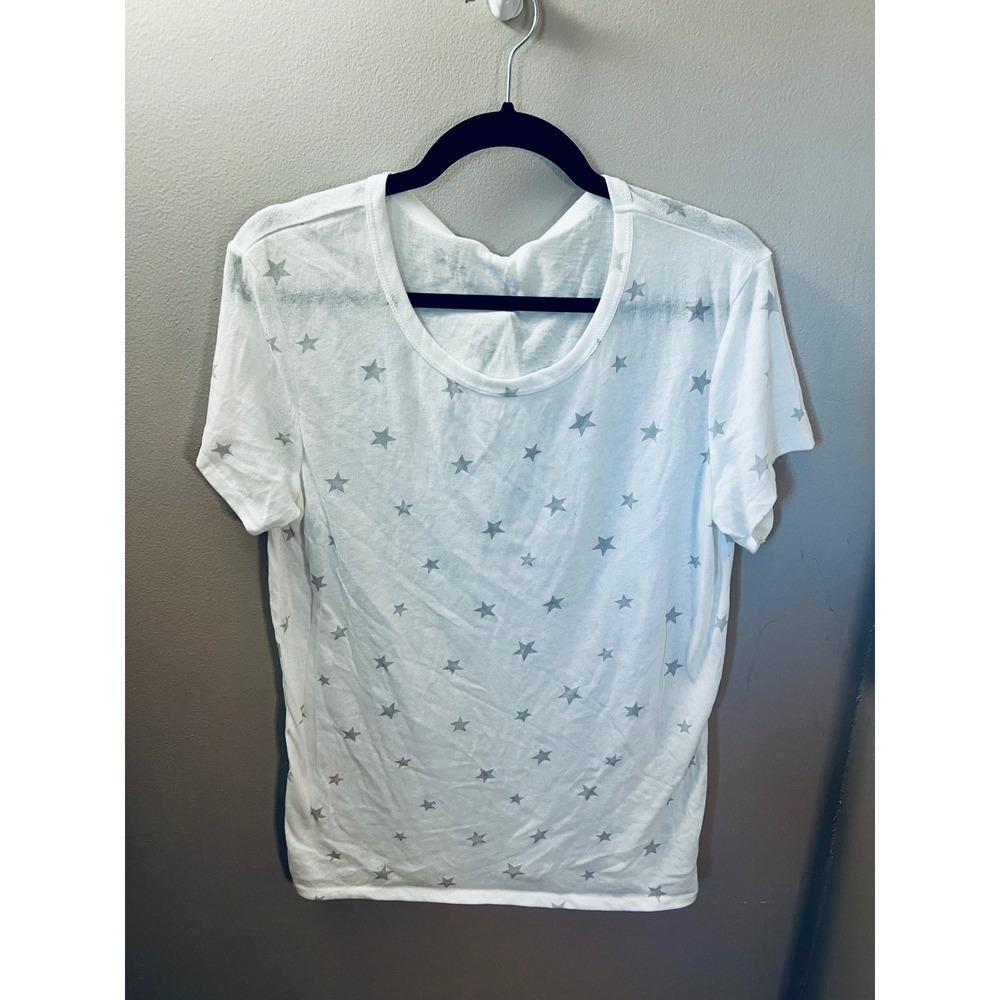 Alternative Apparel Womens Ivory Stars Jersey Knit T-Shirt XL NWT Americana USA
